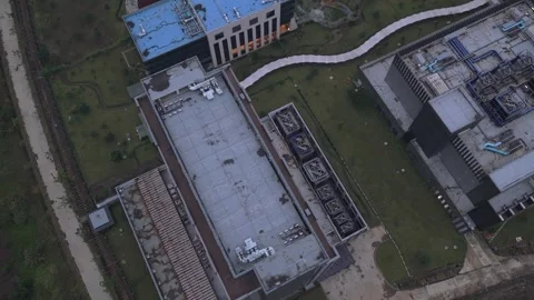 Aerial drone view of a modern data center campus in jakarta indonesia Stock Footage 327813168