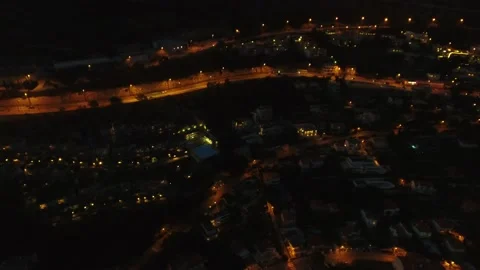 Aerial drone view of Monaco Monte Carlo French Riviera Cote d'Azur at night Stock Footage 131225658
