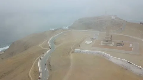 Aerial drone view of the Morro solar on a cloudy Sunday 库存影片 142144868