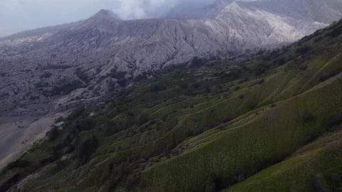 Aerial drone view of Mount Bromo volcano, East Java, Indonesia Stock Footage 320000851