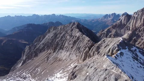 Aerial Drone View from Mount Ombretta with Marmolada, Dolomites Stock Footage 327383575