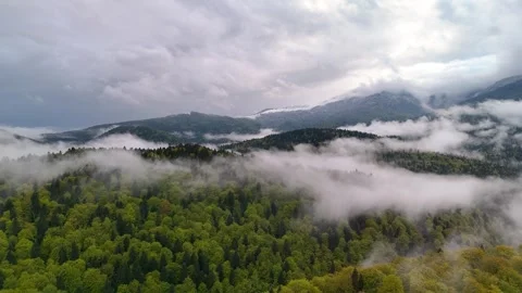 Aerial drone view of mountain landscape at sunset Video stock 308962492