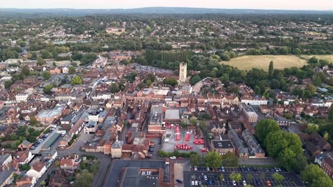 Aerial Drone View Moving Forward Over Historic Town And Urban Landscape Vidéo 341730616