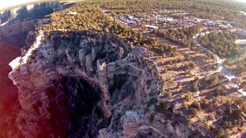 Aerial drone view moving over the grand canyon formation. The Desert View Video stock 336577144