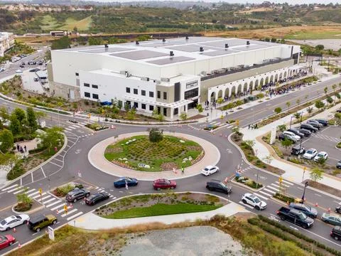 Aerial Drone View of the New Frontwave Arena in Oceanside CA Stock Photos