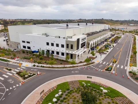Aerial Drone View of the New Frontwave Arena in Oceanside CA Stock Photos
