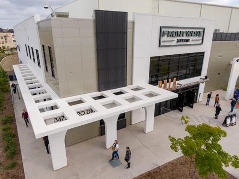 Aerial Drone View of the New Frontwave Arena in Oceanside CA Stock Photos