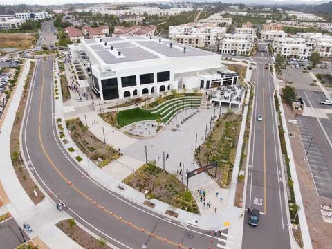 Aerial Drone View of the New Frontwave Arena in Oceanside CA Stock Photos