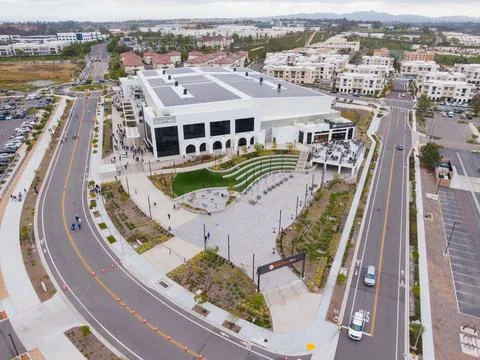 Aerial Drone View of the New Frontwave Arena in Oceanside CA Stock Photos