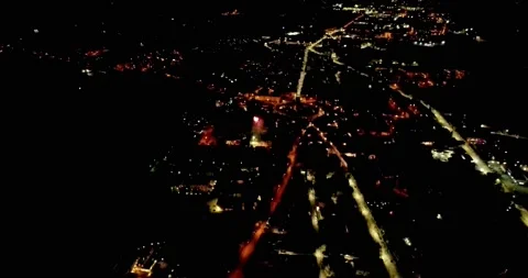 Aerial drone view of New Year's Eve with the explosions of fireworks Stock Footage 145993963