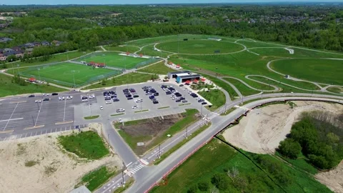 Aerial Drone View of North Maple Regional Park Trails and Sports Fields Видео 335798032