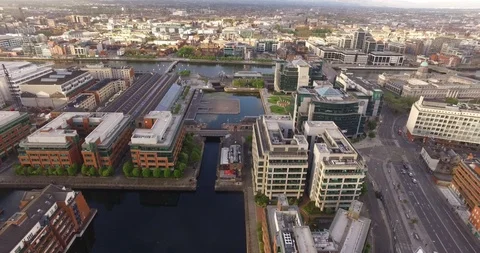 Aerial Drone View of the North Side of Dublin City Stock Footage 122362192