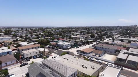 Aerial Drone View of Ocean Beach Coastline and Pier, San Diego Stock Footage 340657495