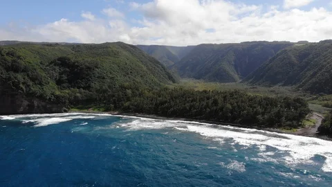 Aerial Drone View Of Ocean Cliffs in Hawaii Video stock 106190628