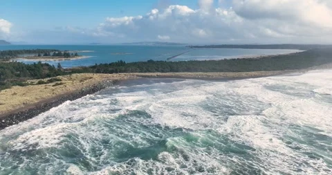 Aerial Drone View of Ocean Waves Stock Footage 320848625