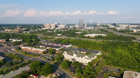 Aerial Drone View of Office Parks in Reston and Herndon, Virginia Video stock 344614537