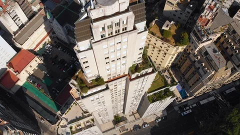 Aerial drone view old and modern skyscrapers in Retiro, Buenos Aires, Argentina Stock Footage 99061079