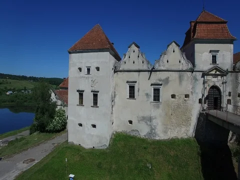 Aerial Drone View Of Old Castle In Ukraine 動画素材 78426613