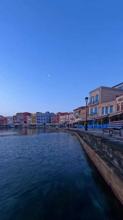 Aerial drone view of Old Town in Chania. Vídeos de archivo 334008822