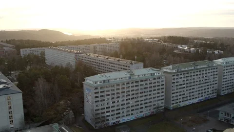 Aerial drone view over Angered in Gothenburg Vídeo Stock 109901769