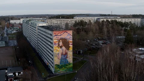 Aerial drone view over Angered in Gothenburg 動画素材 109904692