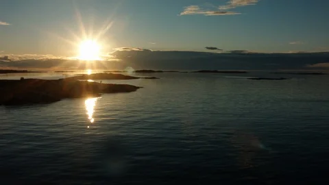 Aerial drone view over Archipelago at sunset Stock-Footage 109502383