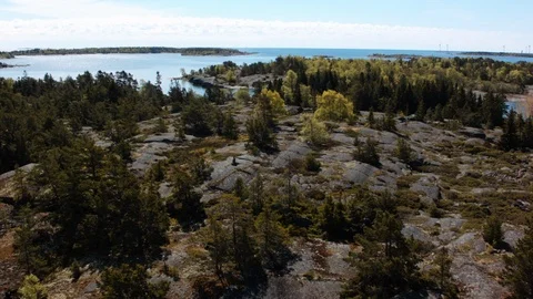Aerial drone view over Archipelago Vídeo Stock 109503473