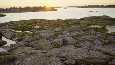 Aerial drone view over Archipelago at sunset 動画素材 109516562