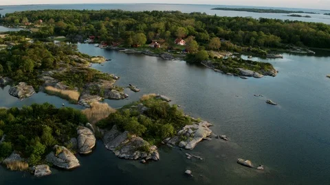 Aerial drone view over Archipelago Vídeo Stock 109624368