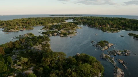 Aerial drone view over Archipelago Stock-Footage 109626971