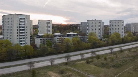 Aerial drone view over Årsta in Stockholm Vidéo 109434933