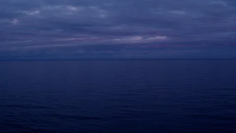 Aerial drone view over Baltic sea at night Vídeo Stock 109487500