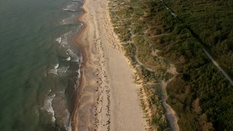 Aerial drone view over Beach Stock Footage 109623603