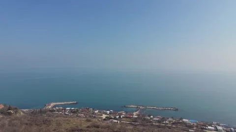 Aerial Drone View Over Calm Blue Sea Water Surface Видео 330289247