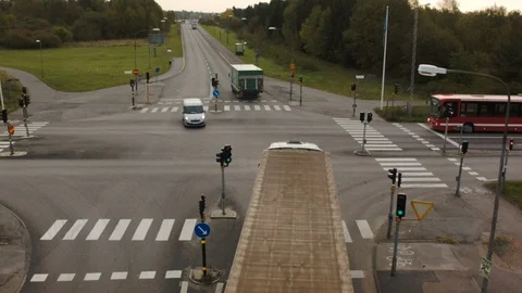 Aerial drone view over Cargo truck in Stockholm Stock-Footage 109467048