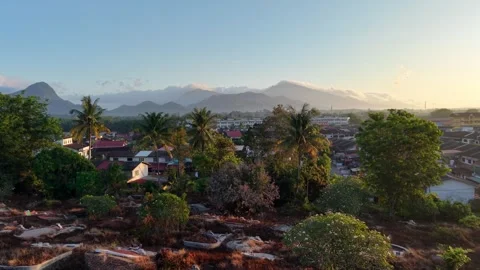 Aerial Drone View Over Chinese Cemetery Tangkak Malaysia 库存影片 337989272