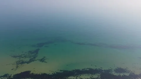 Aerial Drone View Over Clear Blue Sea Water And Coast Vídeos de archivo 330289397
