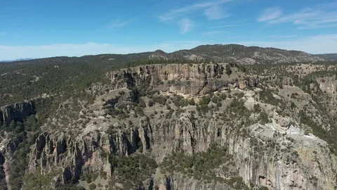 Aerial drone view over Copper Canyon in Barrancas del Cobre, Chihuahua, Stock Footage 107294968