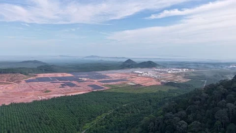 Aerial Drone View Over Datacenter Construction And Forested Plantation Stock-Footage 333195176