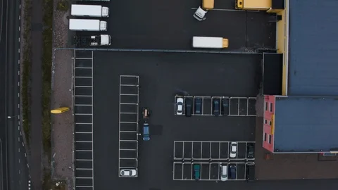 Aerial drone view over DHL terminal in Sigtuna Vídeo Stock 109467294