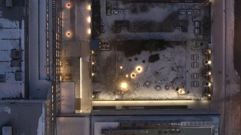 Aerial drone view over DN high rise in Stockholm at night Vídeo Stock 111351884
