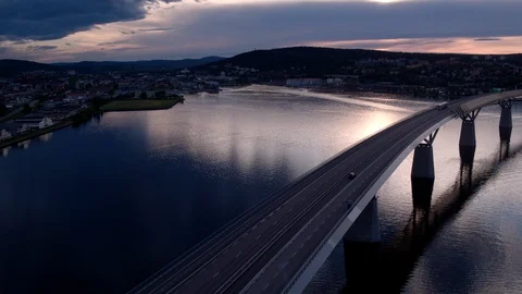 Aerial drone view over E4 Sundsvall Vídeo Stock 109584087