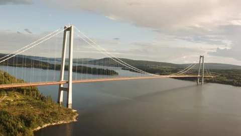 Aerial drone view over High coast bridge Vidéo 109456797