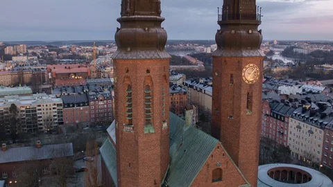 Aerial drone view over Högalid in Stockholm Vídeo Stock 109434259