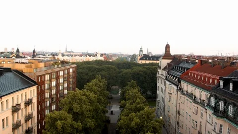 Aerial drone view over Karlaplan in Stockholm Vídeos de archivo 109439217