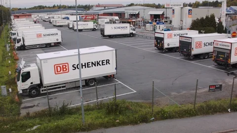 Aerial drone view over Logistics terminal in Stockholm Vídeo Stock 109467014