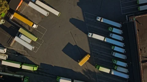 Aerial drone view over Logistics terminal in Stockholm Vídeo Stock 109467134