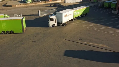 Aerial drone view over Logistics terminal in Stockholm Stock Footage 109467141