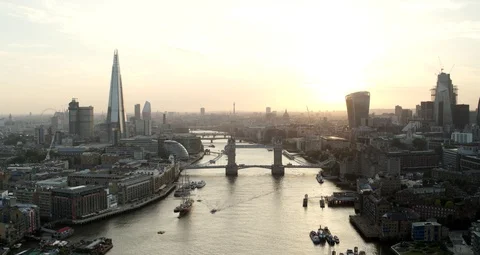 Aerial drone view over London Stock Footage