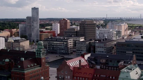 Aerial drone view over Malmö Vídeo Stock 109482855